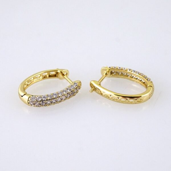 E1855 Earrings - Aretes - Zircon Stone - 14K Real Color - Image 2