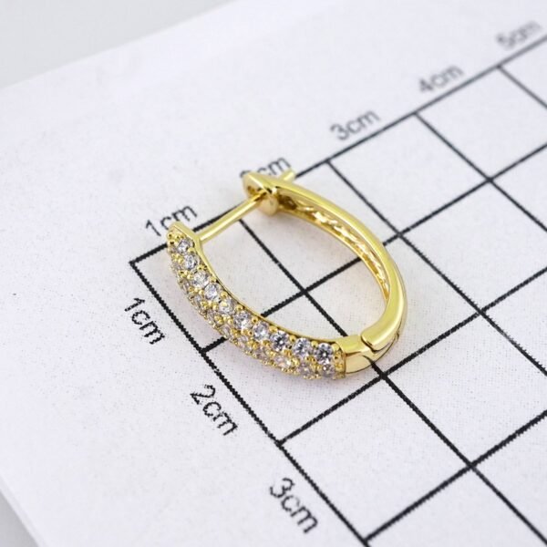 E1855 Earrings - Aretes - Zircon Stone - 14K Real Color - Image 3