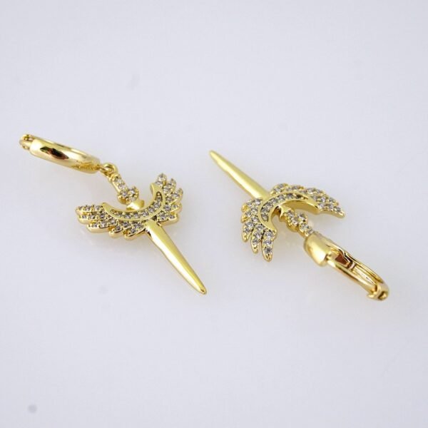 E1856 Earrings - Aretes - Zircon Stone - 14K Real Color - Image 2