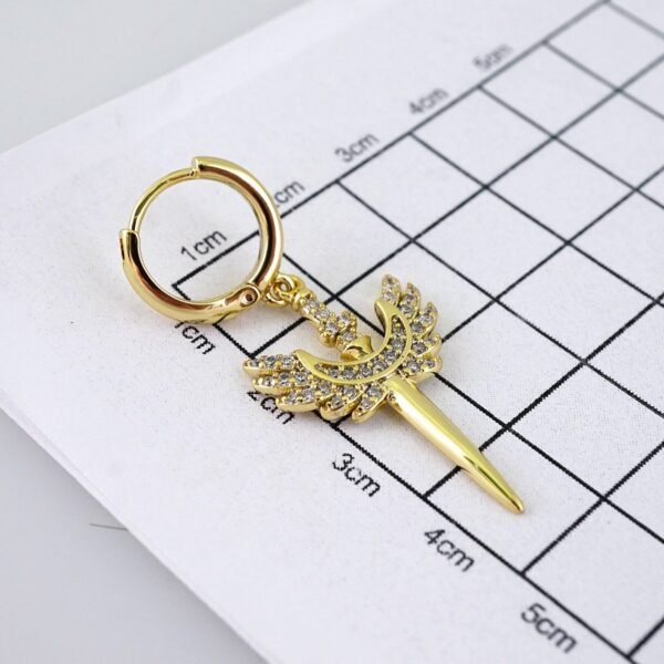 E1856 Earrings - Aretes - Zircon Stone - 14K Real Color - Image 3