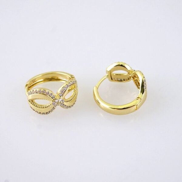 E1857 Earrings - Aretes - Zircon Stone - 14K Real Color - Image 2