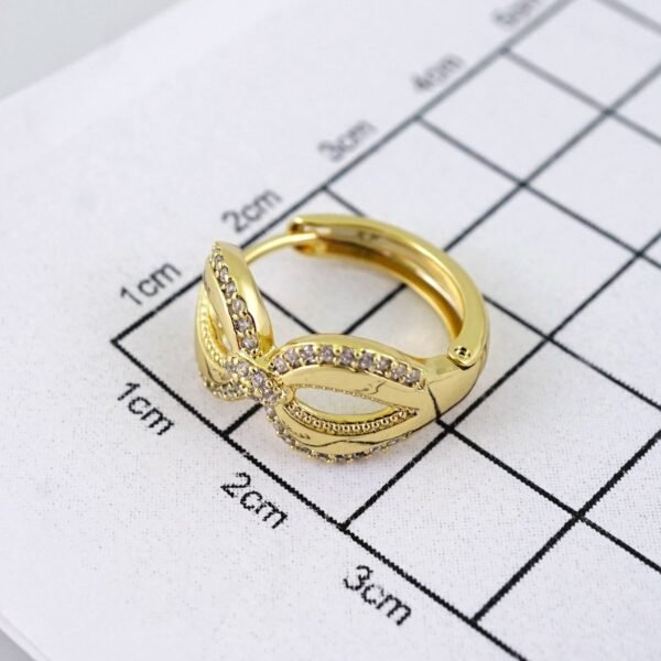 E1857 Earrings - Aretes - Zircon Stone - 14K Real Color - Image 3