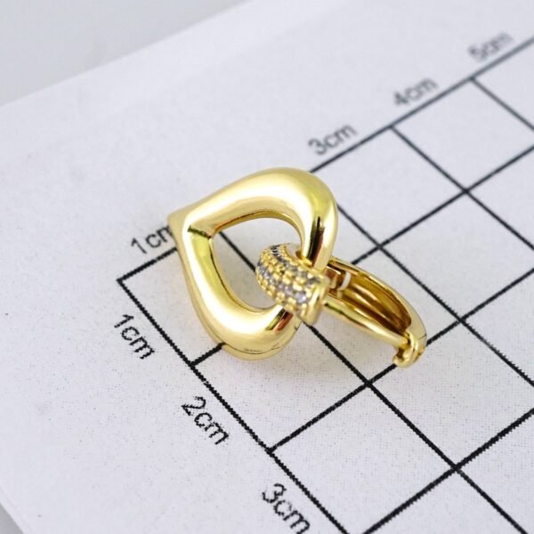 E1858 Earrings - Aretes - Zircon Stone - 14K Real Color - Image 3