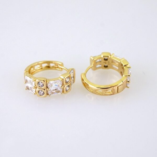 E1889 Earrings - Aretes - Zircon Stone - 14K Real Color - Image 2