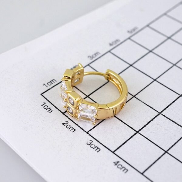 E1889 Earrings - Aretes - Zircon Stone - 14K Real Color - Image 3