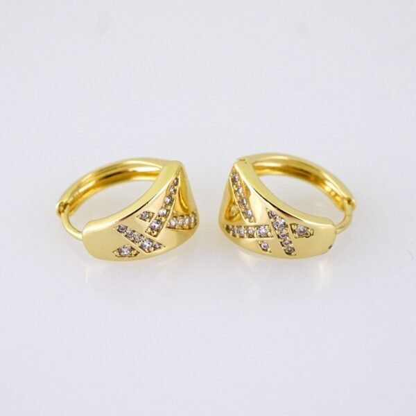 E1890 Earrings - Aretes - Zircon Stone - 14K Real Color