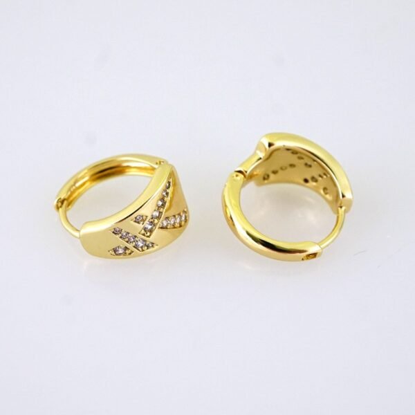 E1890 Earrings - Aretes - Zircon Stone - 14K Real Color - Image 2