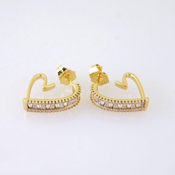E1891 Earrings - Aretes - Zircon Stone - 14K Real Color
