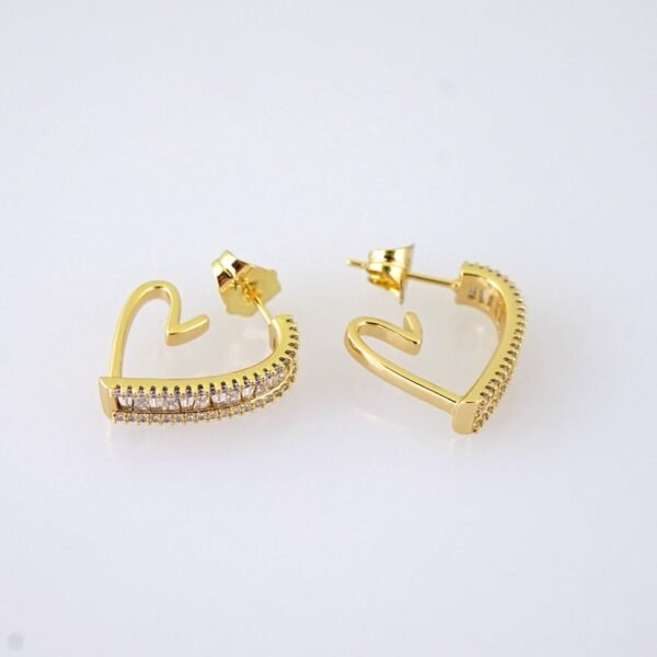 E1891 Earrings - Aretes - Zircon Stone - 14K Real Color - Image 2