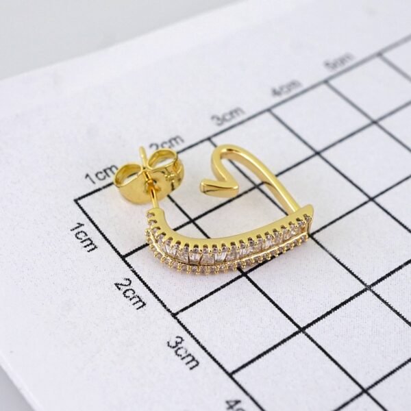E1891 Earrings - Aretes - Zircon Stone - 14K Real Color - Image 3