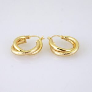 E1892 Earrings - Aretes - Plain - 14k Real Color