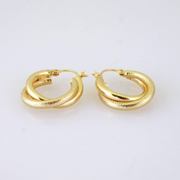 E1892 Earrings - Aretes - Plain - 14k Real Color