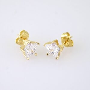 E1867 Earrings - Aretes - Zircon Stone - 14K Real Color