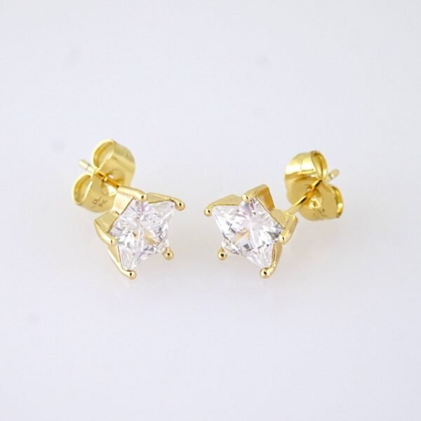 E1867 Earrings - Aretes - Zircon Stone - 14K Real Color
