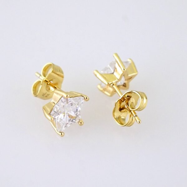 E1867 Earrings - Aretes - Zircon Stone - 14K Real Color - Image 2