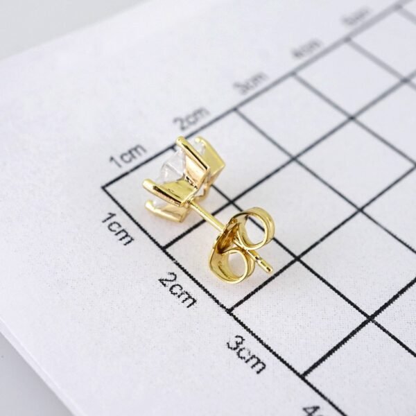 E1867 Earrings - Aretes - Zircon Stone - 14K Real Color - Image 3