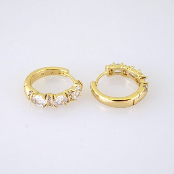 E1868 Earrings - Aretes - Zircon Stone - 14K Real Color - Image 2