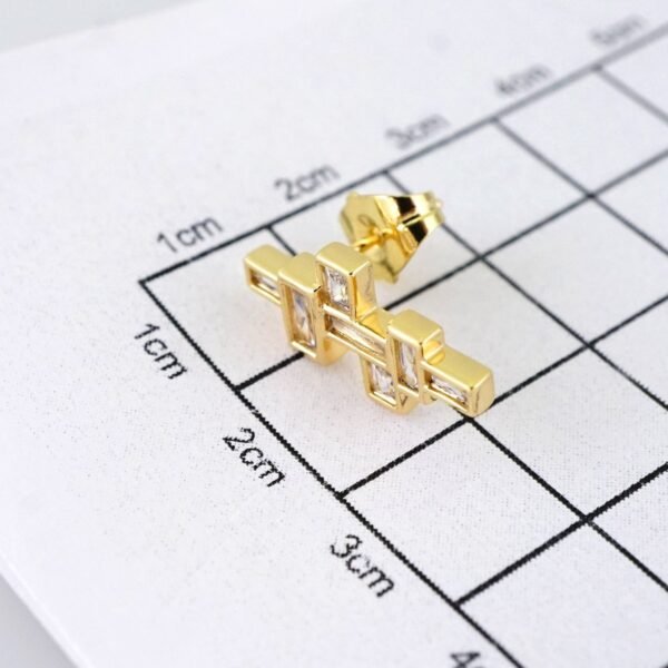 E1870 Earrings - Aretes - Zircon Stone - 14K Real Color - Image 3