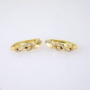 E1871 Earrings - Aretes - Zircon Stone - 14K Real Color