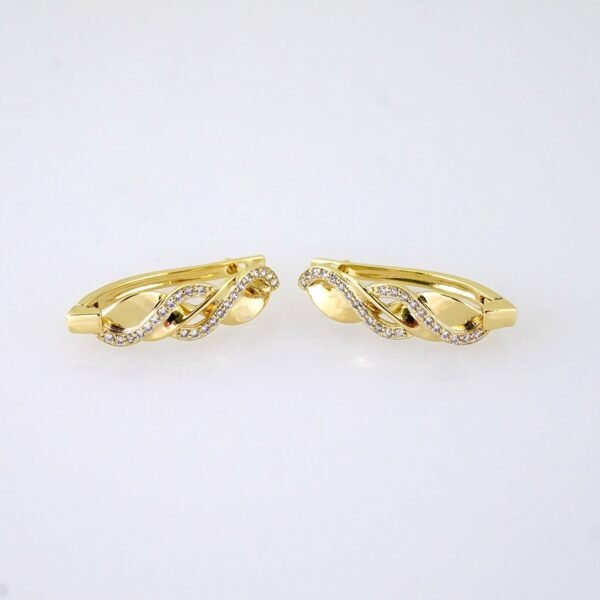 E1871 Earrings - Aretes - Zircon Stone - 14K Real Color