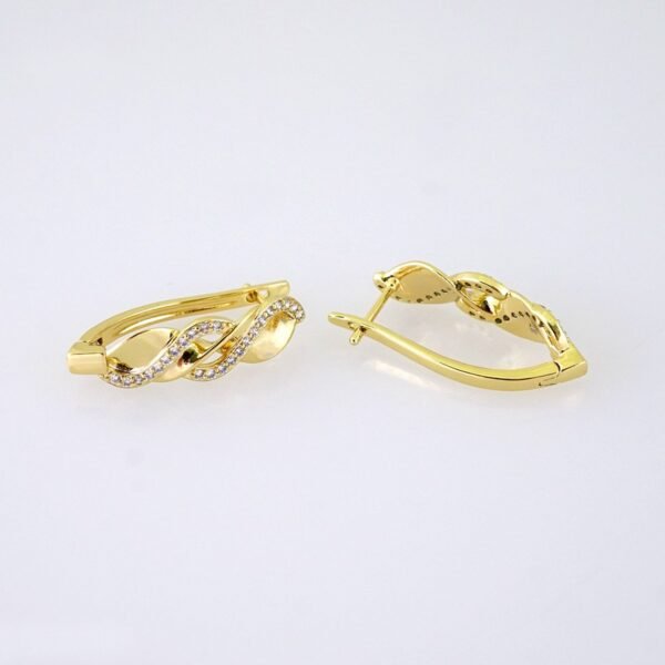 E1871 Earrings - Aretes - Zircon Stone - 14K Real Color - Image 2