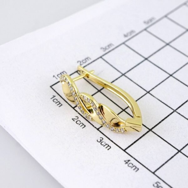 E1871 Earrings - Aretes - Zircon Stone - 14K Real Color - Image 3
