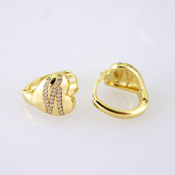 E1872 Earrings - Aretes - Zircon Stone - 14K Real Color - Image 2