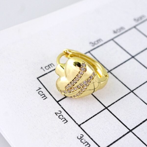 E1872 Earrings - Aretes - Zircon Stone - 14K Real Color - Image 3