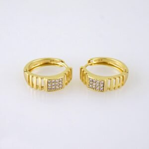 E1874 Earrings - Aretes - Zircon Stone - 14K Real Color
