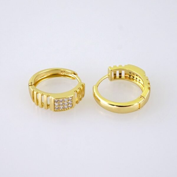 E1874 Earrings - Aretes - Zircon Stone - 14K Real Color - Image 2