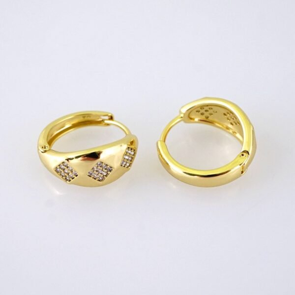 E1875 Earrings - Aretes - Zircon Stone - 14K Real Color - Image 2