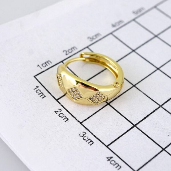 E1875 Earrings - Aretes - Zircon Stone - 14K Real Color - Image 3