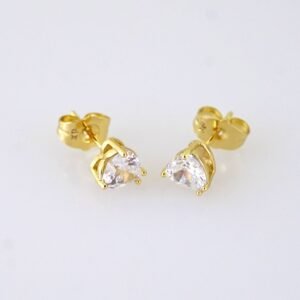 E1876 Earrings - Aretes - Zircon Stone - 14K Real Color