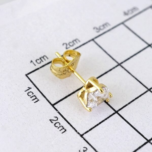 E1876 Earrings - Aretes - Zircon Stone - 14K Real Color - Image 3