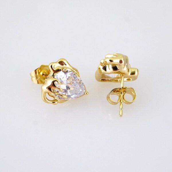 E1877 Earrings - Aretes - Zircon Stone - 14K Real Color - Image 2