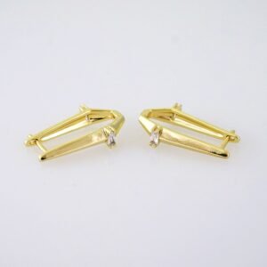 E1878 Earrings - Aretes - Zircon Stone - 14K Real Color