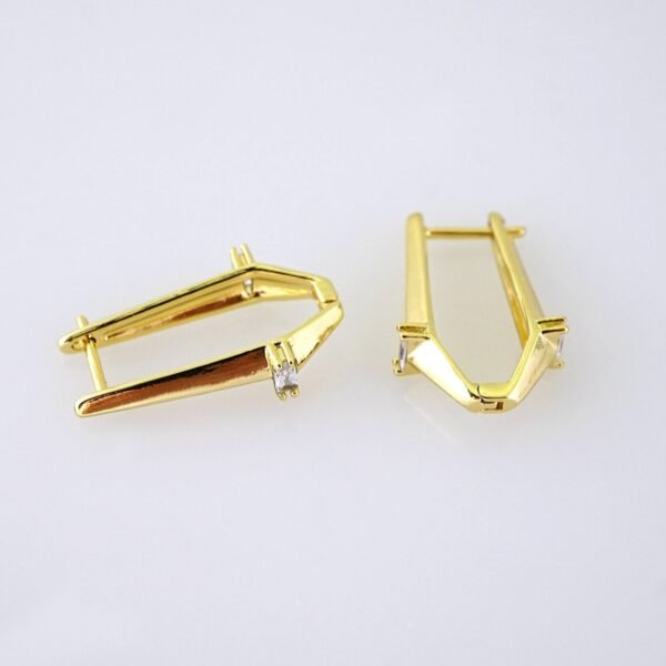 E1878 Earrings - Aretes - Zircon Stone - 14K Real Color - Image 2