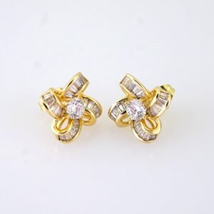 E1879 Earrings - Aretes - Zircon Stone - 14K Real Color
