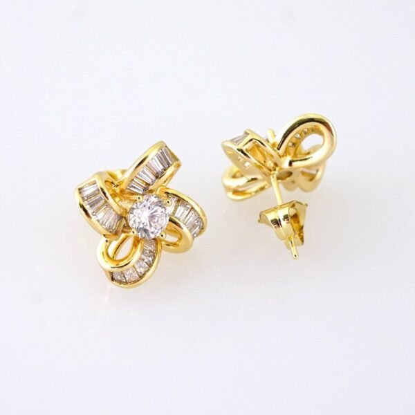 E1879 Earrings - Aretes - Zircon Stone - 14K Real Color - Image 2