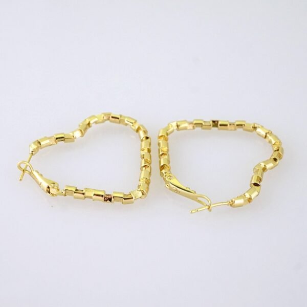 E1880 Earrings - Aretes - Plain - 14k Real Color - Image 2