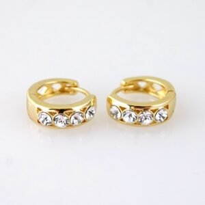E1881 Earrings - Aretes - Zircon Stone - 14K Real Color