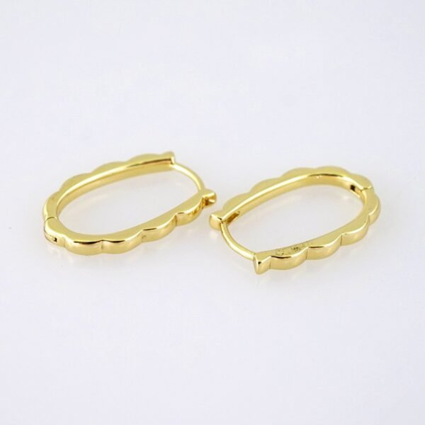 E1882 Earrings - Aretes - Plain - 14k Real Color - Image 2