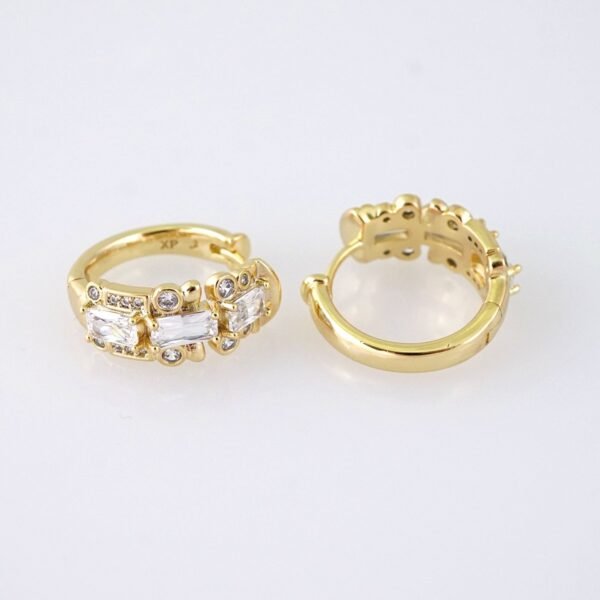 E1883 Earrings - Aretes - Zircon Stone - 14K Real Color - Image 2