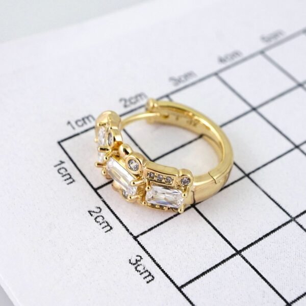 E1883 Earrings - Aretes - Zircon Stone - 14K Real Color - Image 3