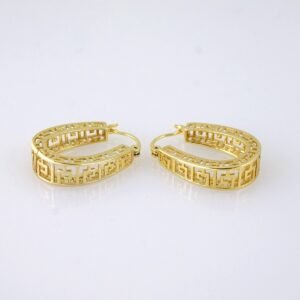E1884 Earrings - Aretes - Plain - 14k Real Color