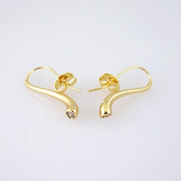 E1885 Earrings - Aretes - Zircon Stone - 14K Real Color