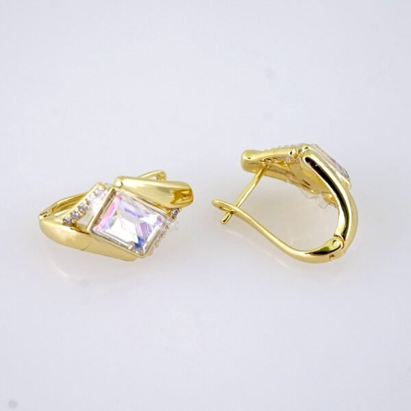 E1887 Earrings - Aretes - Zircon Stone - 14K Real Color - Image 2