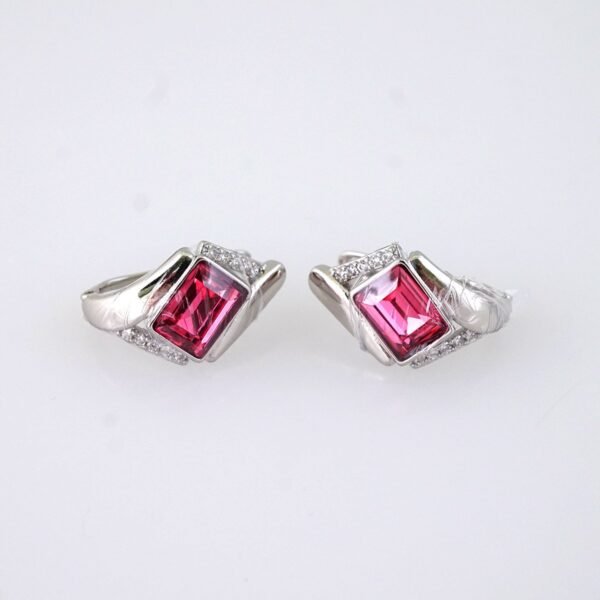 E1888 Earrings - Aretes - Zircon Stone - 14K Real Color