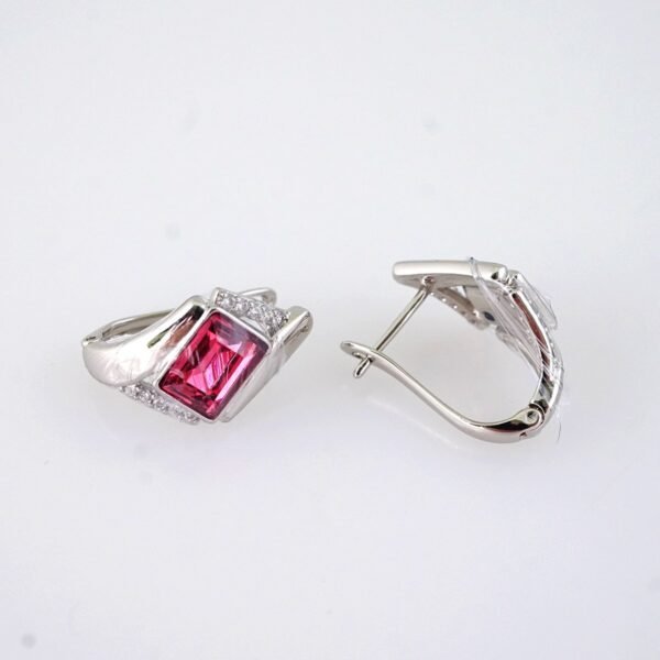 E1888 Earrings - Aretes - Zircon Stone - 14K Real Color - Image 2