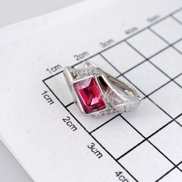 E1888 Earrings - Aretes - Zircon Stone - 14K Real Color - Image 3